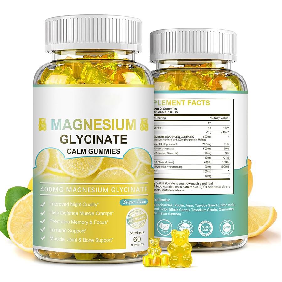 Magnésio glicinato calmo gummies Nature O apoio suave para o sono, a vitalidade de relaxamento