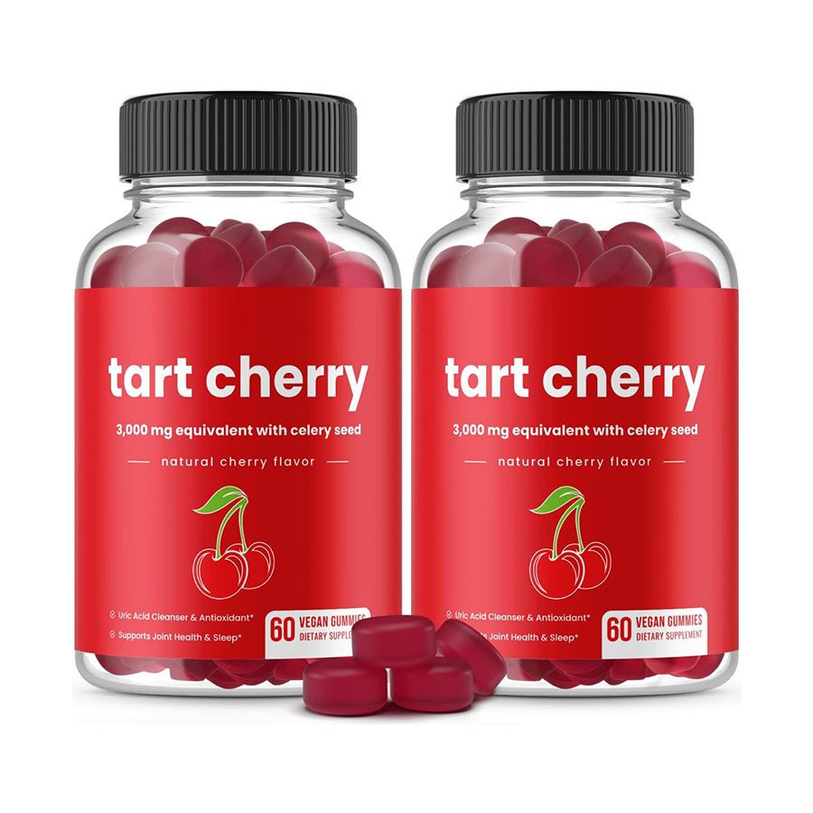 Tart Cherry & Celery Seed Vegan Gummies Apoio natural à defesa antioxidante da saúde do ácido úrico e bem -estar diário