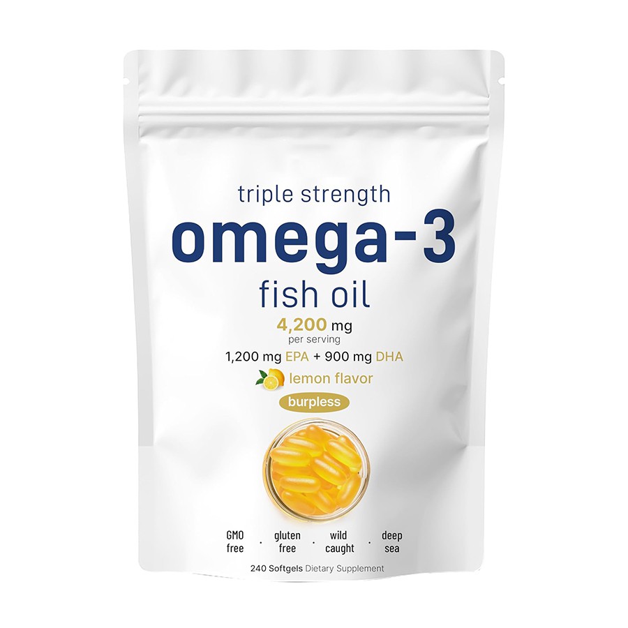 Óleo de peixe ômega 3 de força tripla por micro ingredientes Vitamin Angels